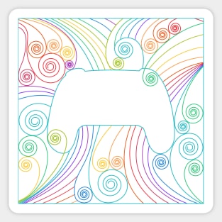 Colorful Swirly Game Controller Sticker